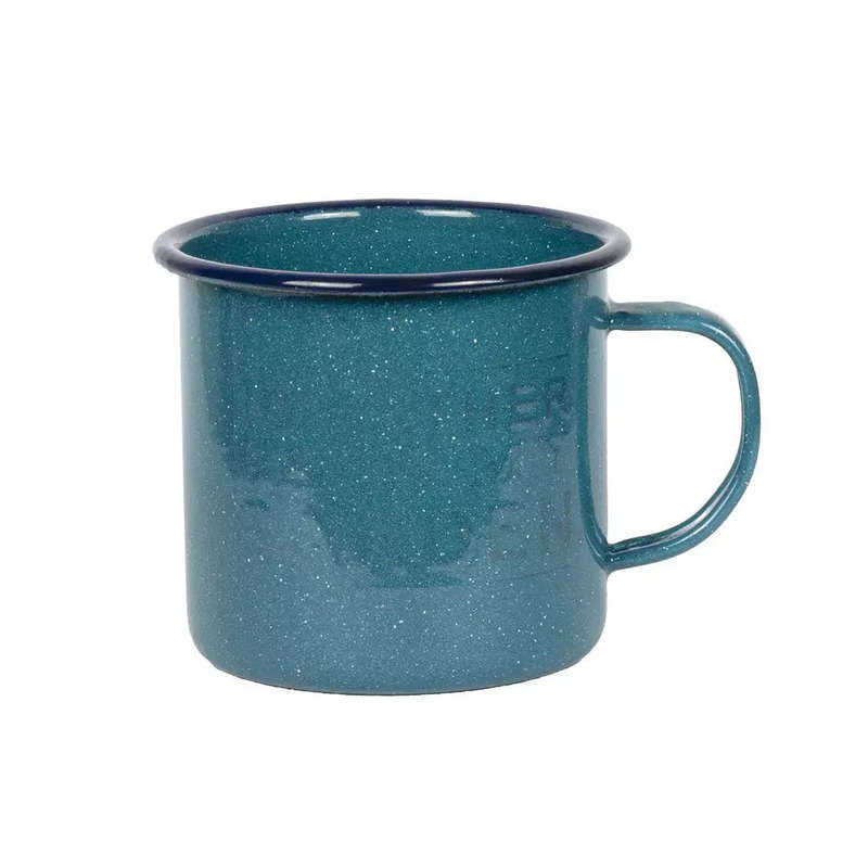 Mug - Enamel Teal Blue Rim Large