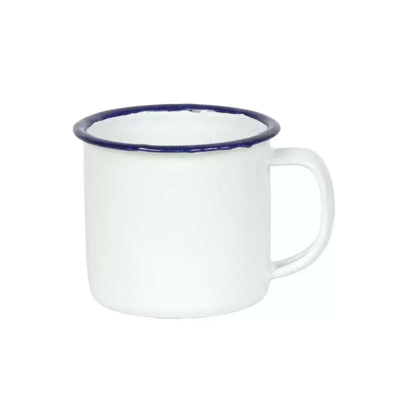 Mug - Enamel White & Blue 125ml