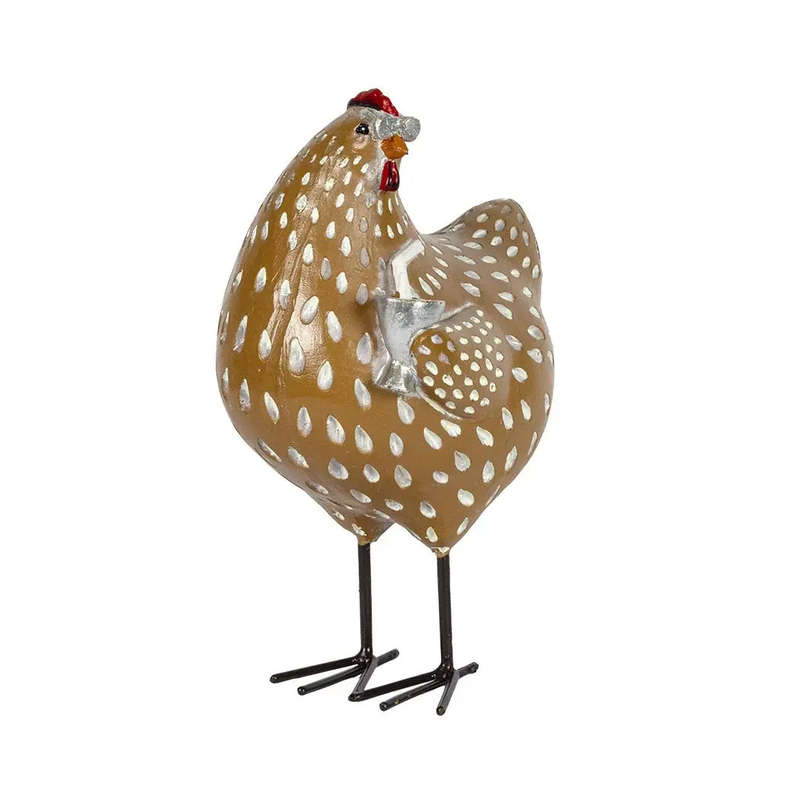 Ornament - Brown Shades Chicken 15cm