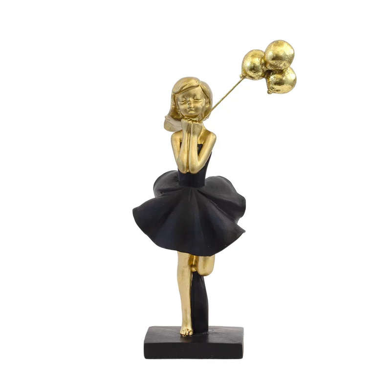 Ornament - Girl with Balloons Posing 21cm