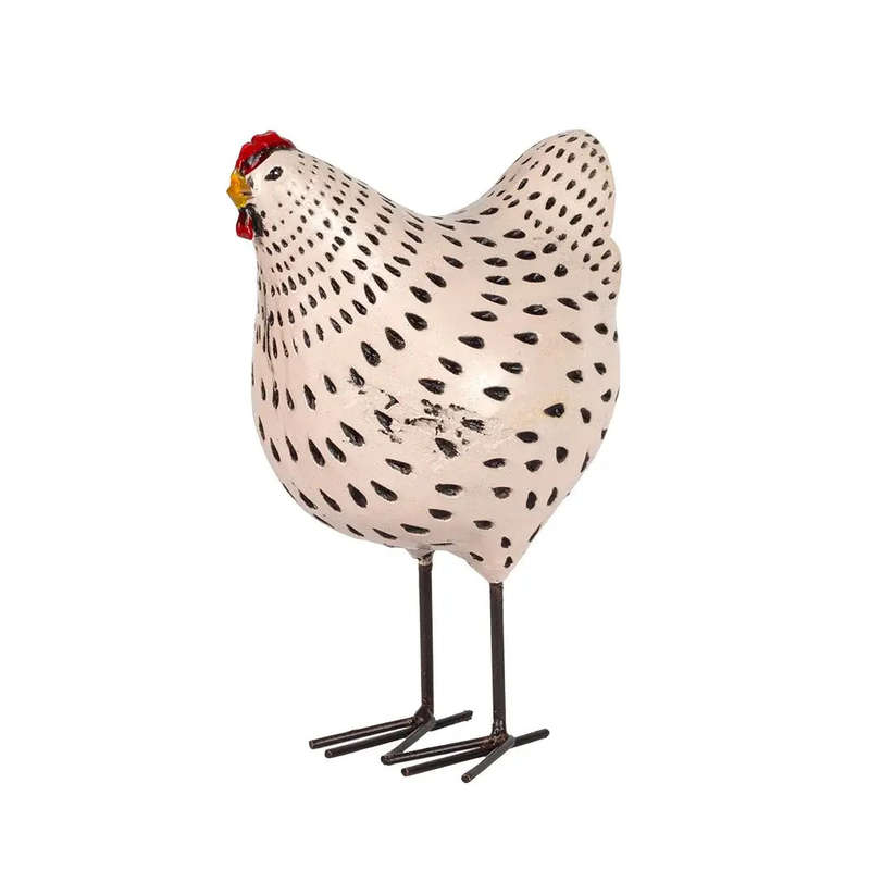 Ornament - Light Pink Suitcase Chicken 14.5cm