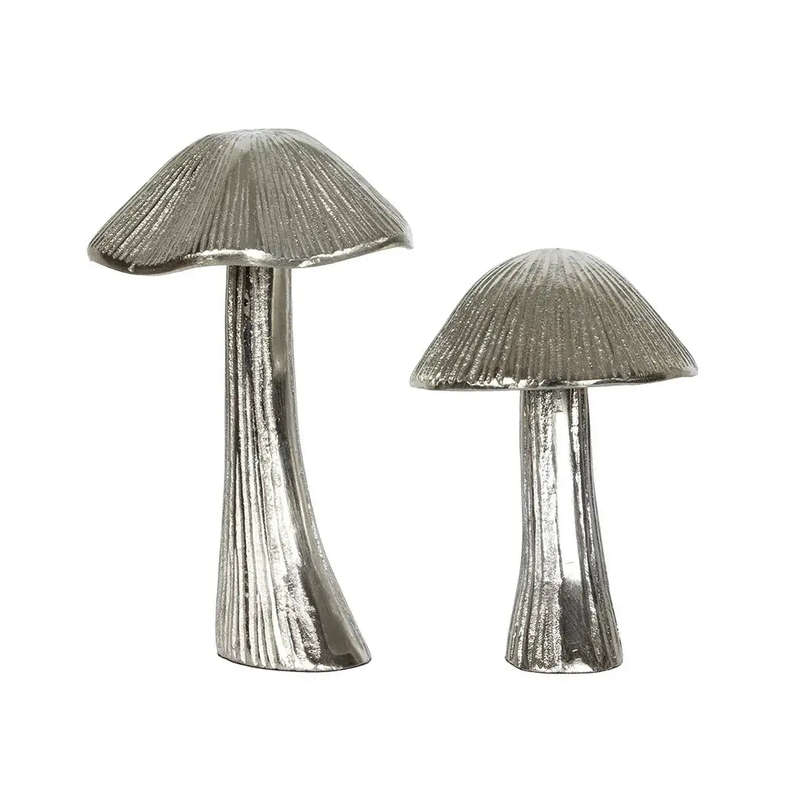 Ornament - Silver Mushroom 14cm
