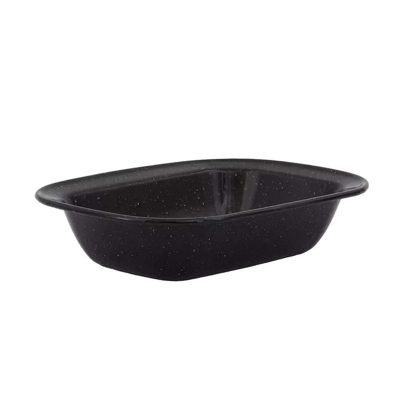 Pie Dish - Enamel Black Speckled 24cm