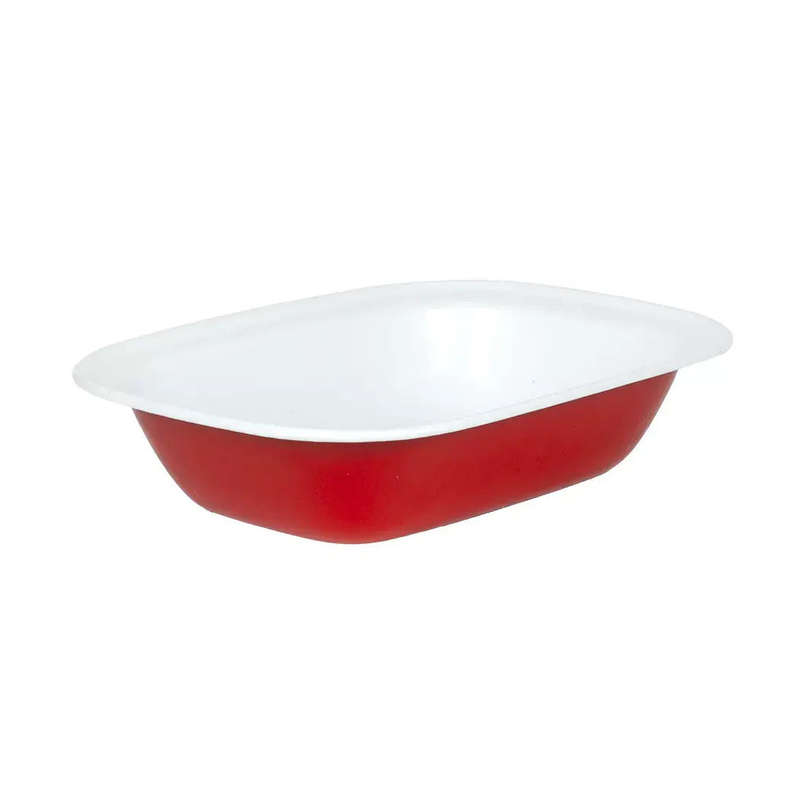Pie Dish - Enamel Red Bottom 27.5cm