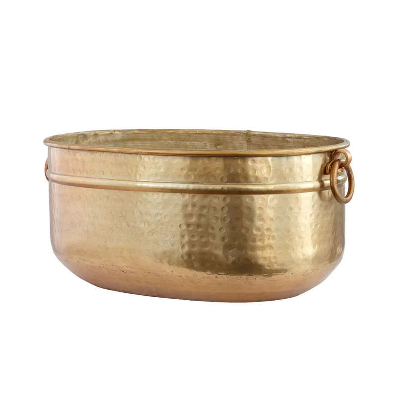 Planter - Beaten Metal Gold Rings 48cm