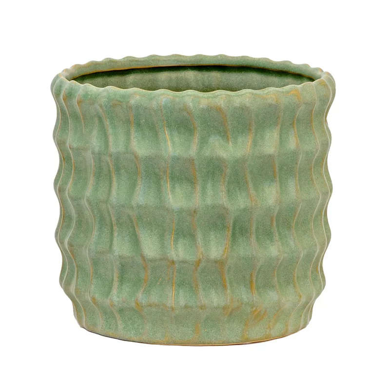 Planter - Ceramic Green Textured 15cm
