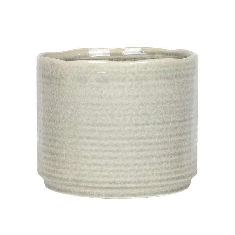 Planter - Ceramic Grey Sculpted 15cm