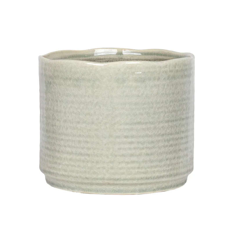 Planter - Ceramic Grey Sculpted 15cm
