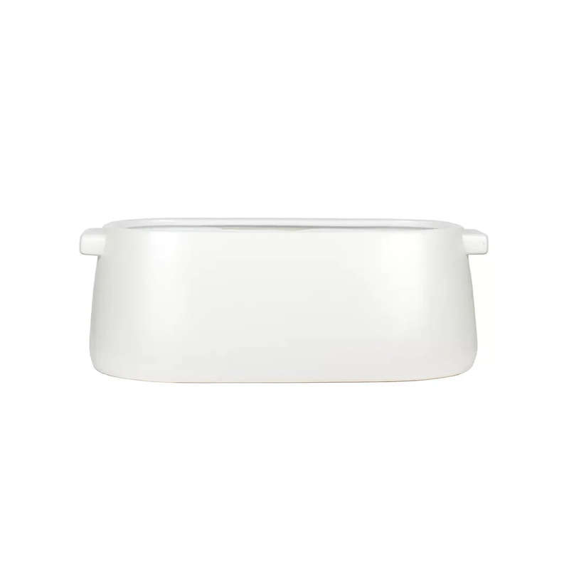 Planter - Ceramic Handled Oval White Large