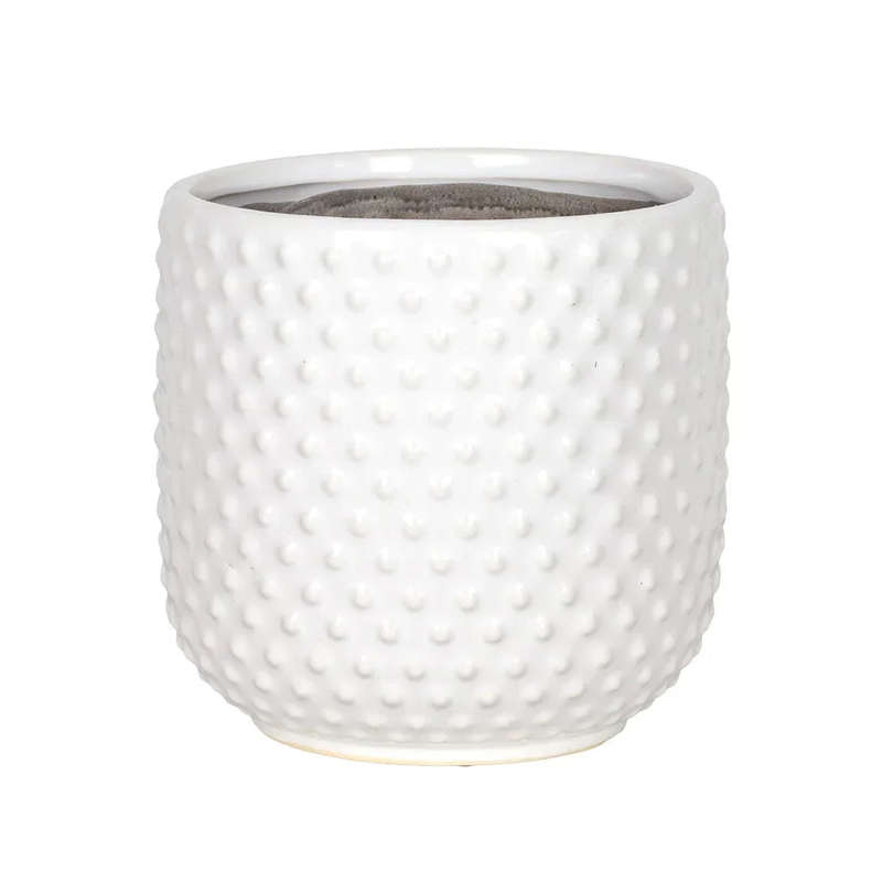 Planter - Ceramic White Dots 14cm