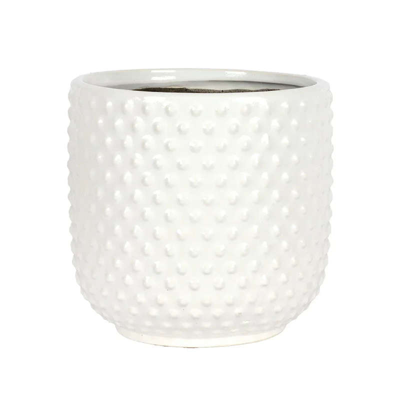 Planter - Ceramic White Dots 16.5cm