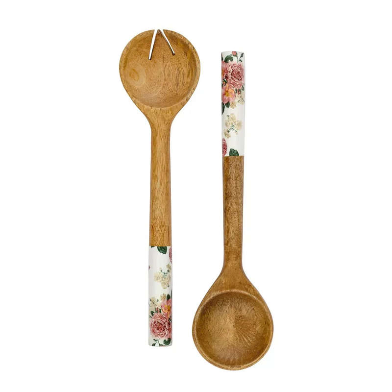 Salad Servers - Wooden Roses
