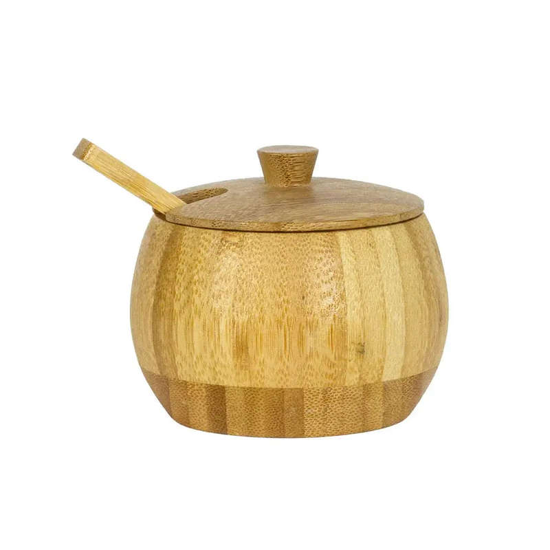 Salt Pot & Spoon - Bamboo