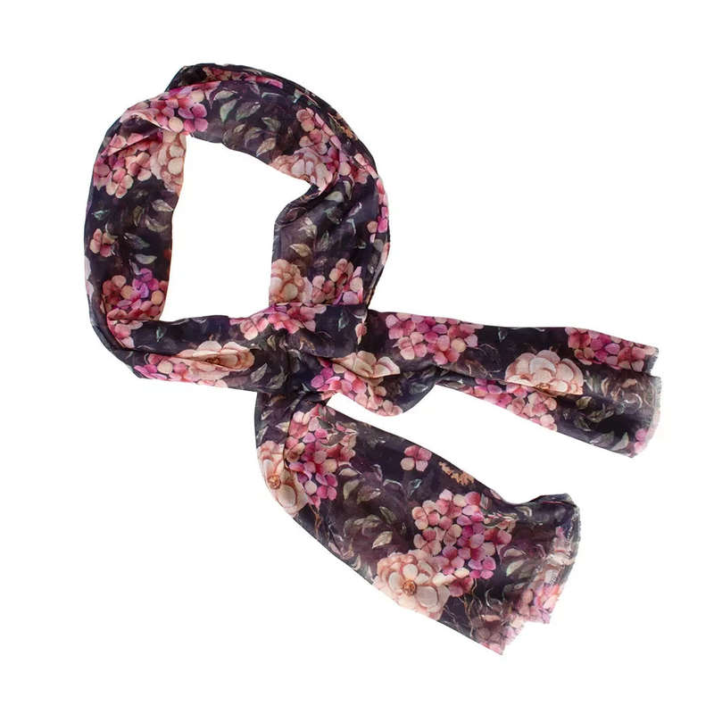 Scarf - Ebony Hydrangea