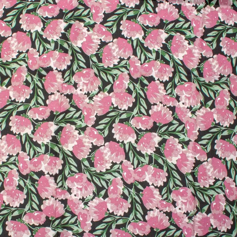 Scarf - Ebony Pink Flowers