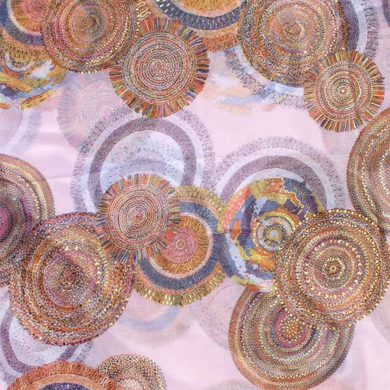 Scarf - Golden Circles Pink