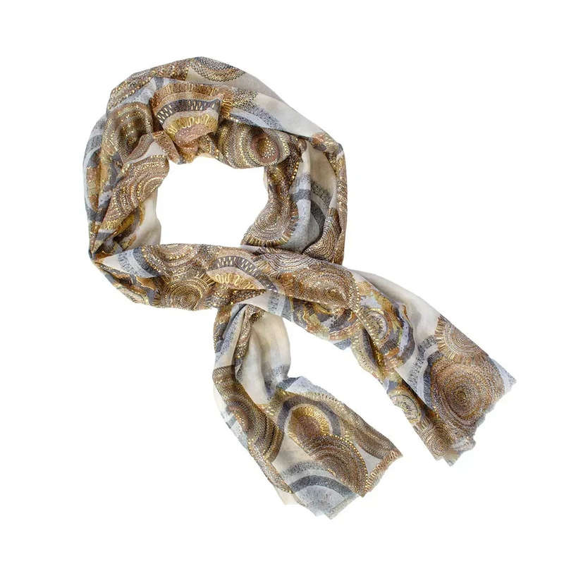 Scarf - Golden Circles Tan