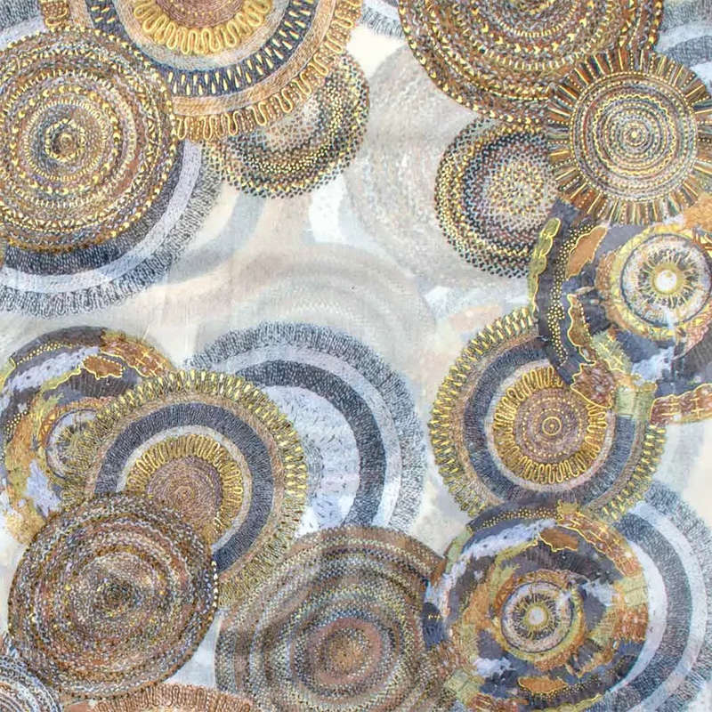 Scarf - Golden Circles Tan