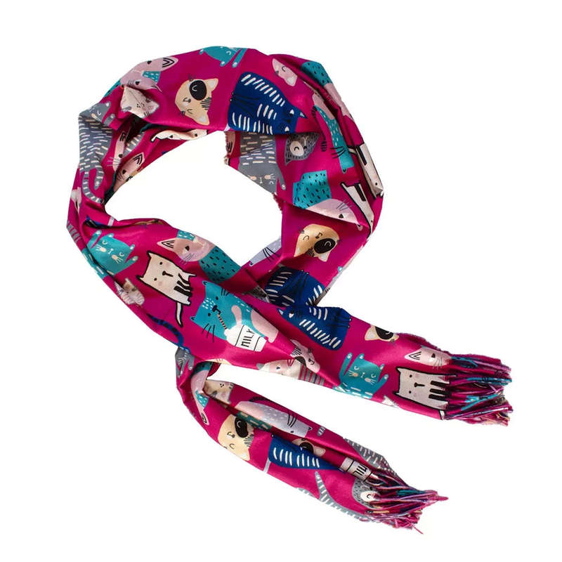 Scarf - Kitty Collage Magenta
