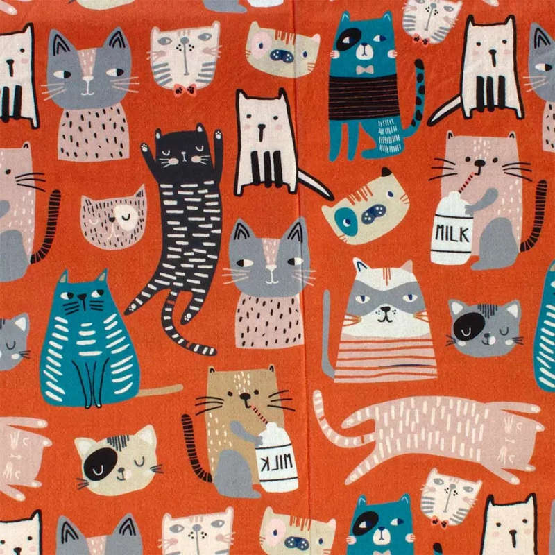 Scarf - Kitty Collage Orange