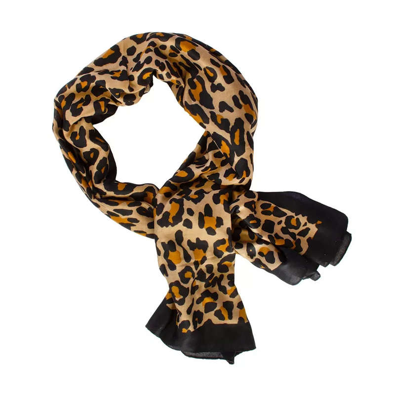 Scarf - Leopard Black Edges