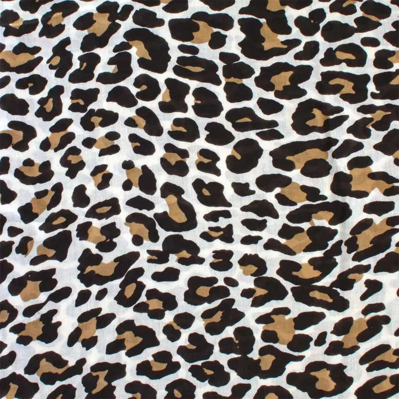 Scarf - Light Leopard Black Edges