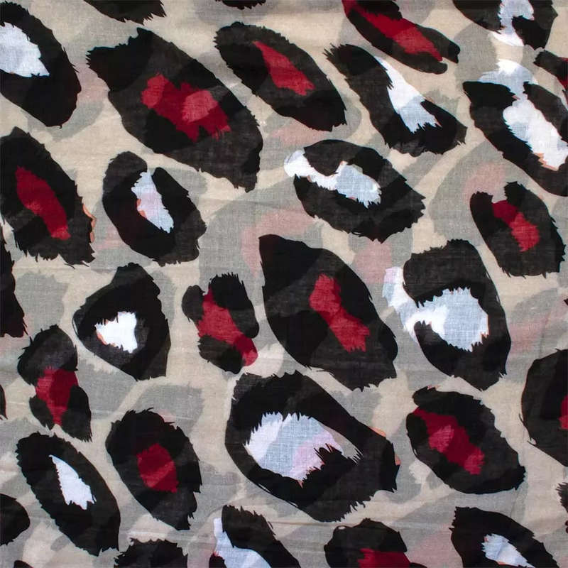 Scarf -  Spotted Leopard Red