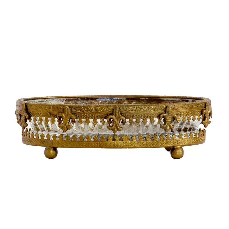 Soap Dish - French Fleur Brass