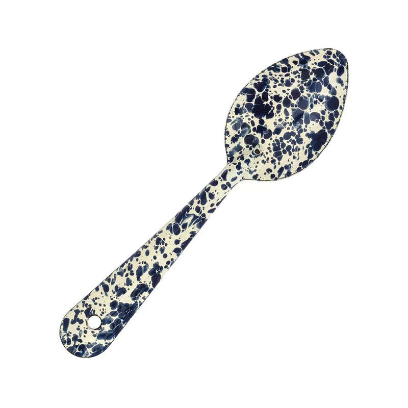 Spoon - Enamel Custard & Blue 20cm