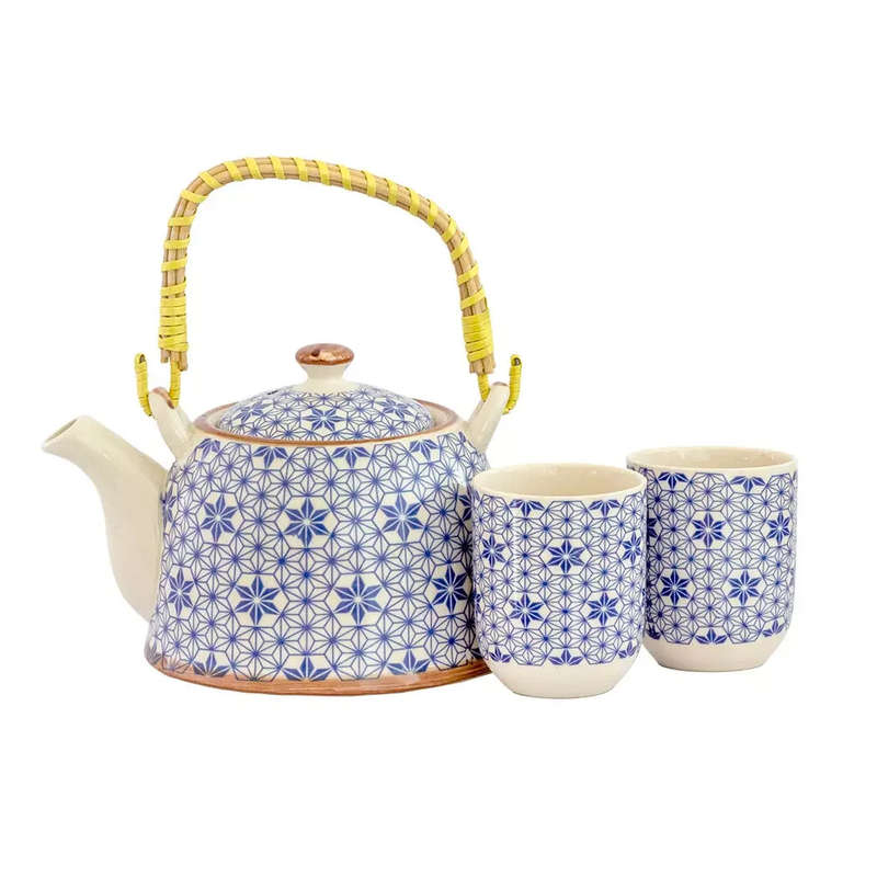 Teacup - Blue Geometric