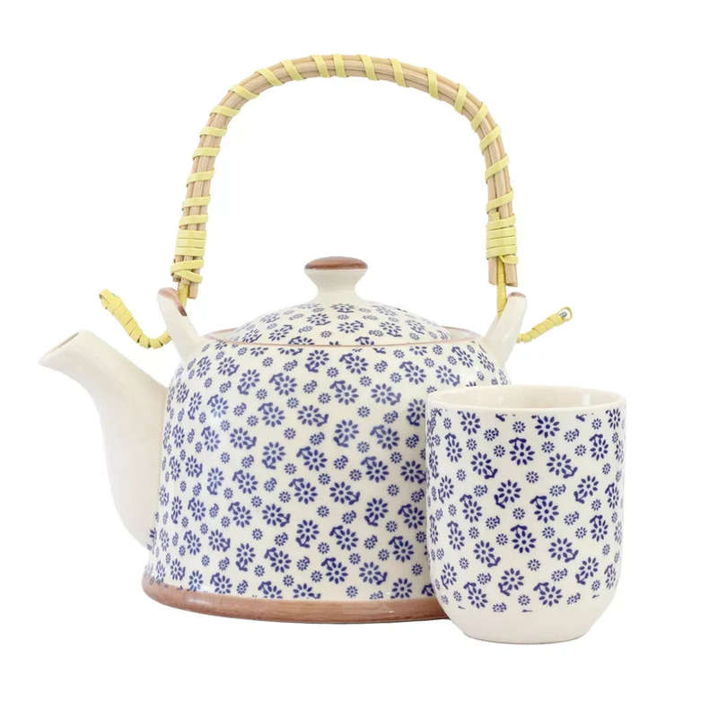 Teapot - Blue Flower Field