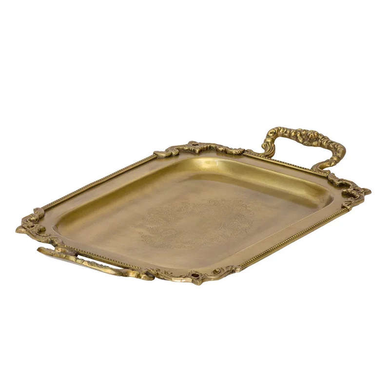 Tray - Handled Rectangular French Brass