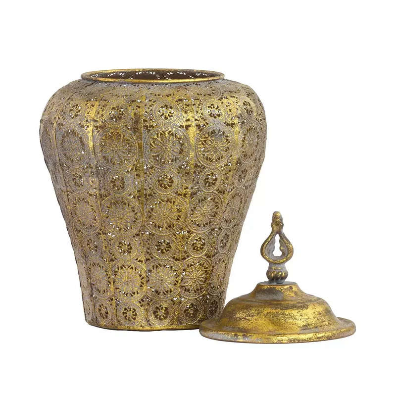 Trinket Box - Golden Tall Moroccan 34cm