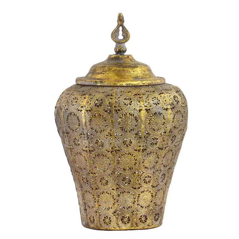 Trinket Box - Golden Tall Moroccan 34cm