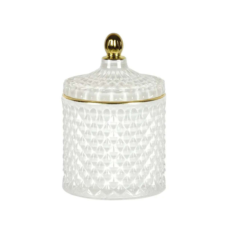 Trinket Box - White & Gold 13cm