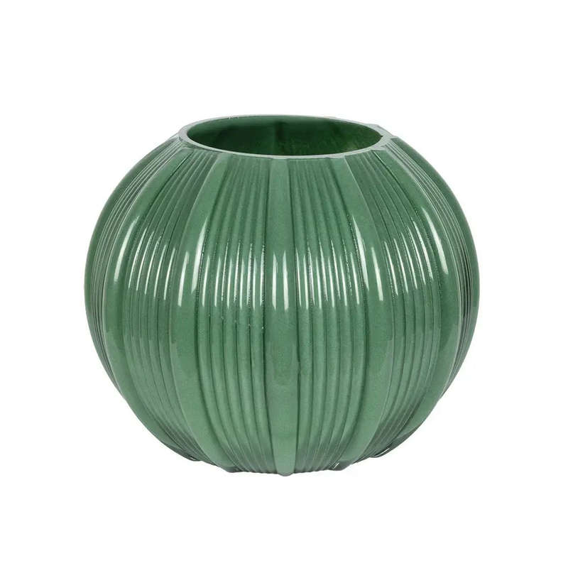 Vase - Ball Striped Green 16cm