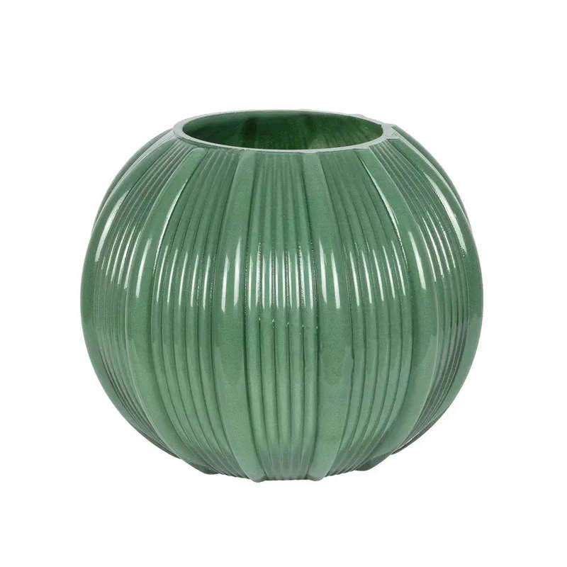 Vase - Ball Striped Green 16cm