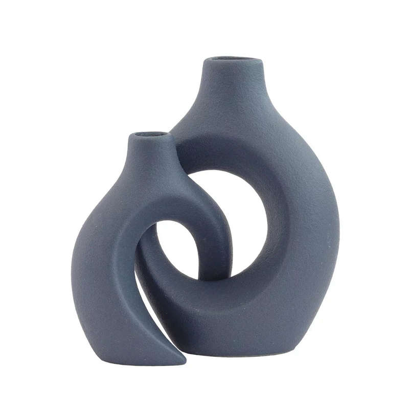 Vase Set - Intertwined Blue-grey
