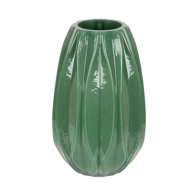 Vase - Striped Green 25cm