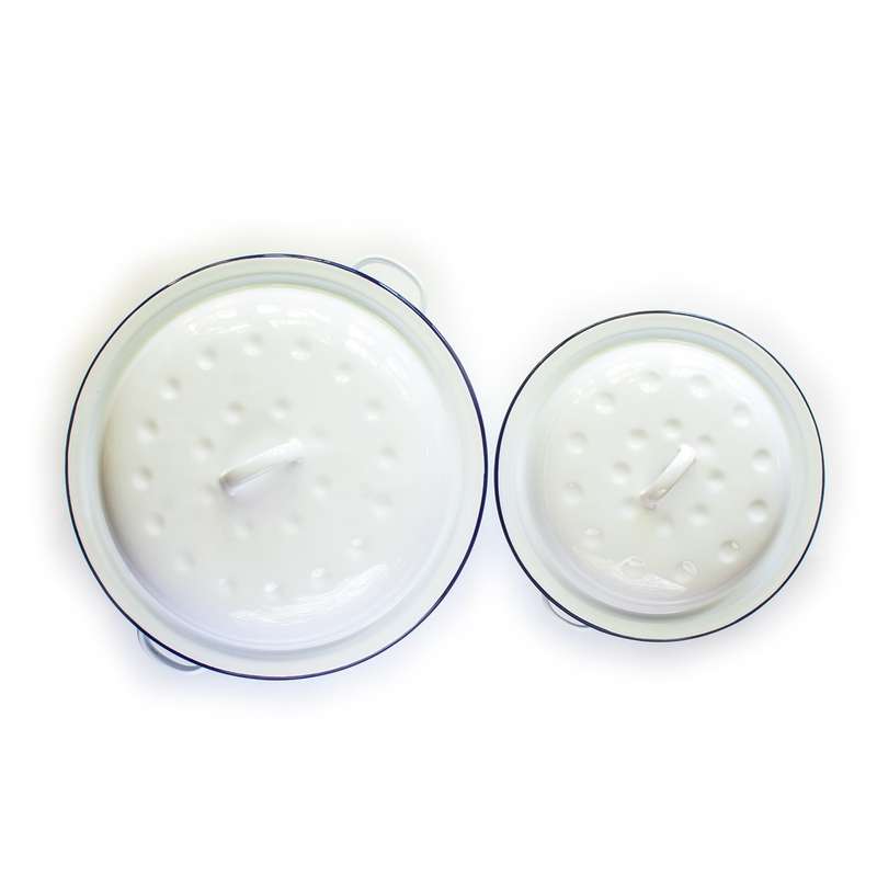 Roaster Pan - 1st Grade Enamel White Round (Braaibak) Lrg