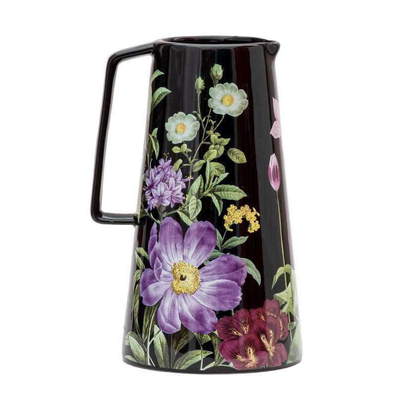 Ceramic Jug - Ebony Flowers 23cm