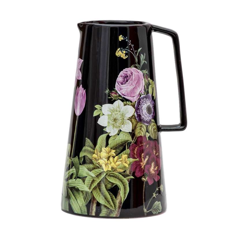 Ceramic Jug - Ebony Flowers 23cm