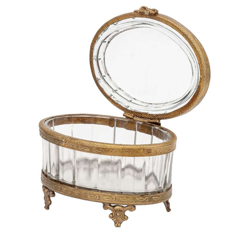 Jewelry Box - Brass Oval Ribbon