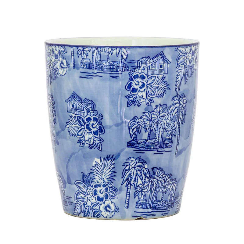 Ceramic Planter - Blue & White Oriental Various Sizes