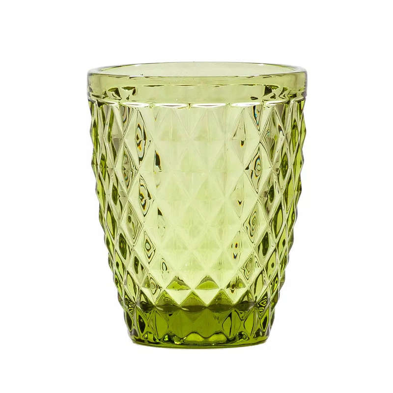 Drinking Glass - Diamonds Green Tumbler 225ml