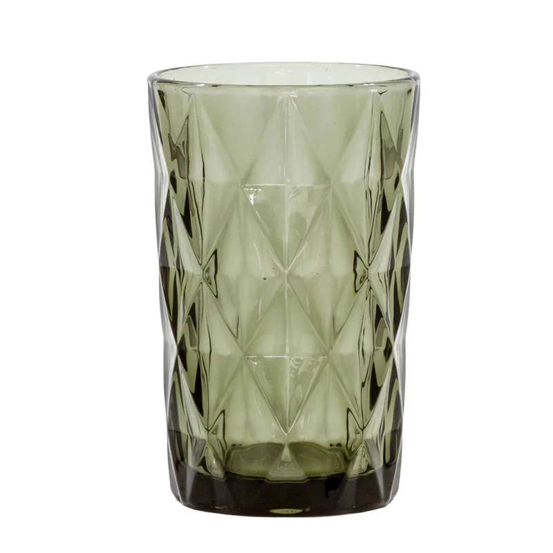 Drinking Glass - Large Diamonds Grey 340ml