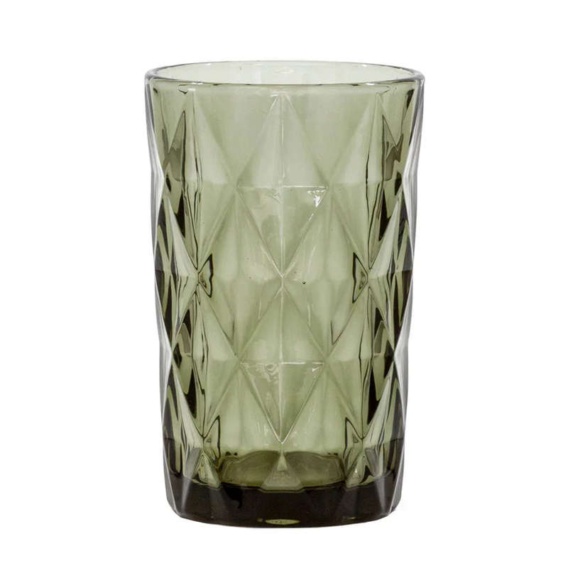 Drinking Glass - Large Diamonds Grey 340ml