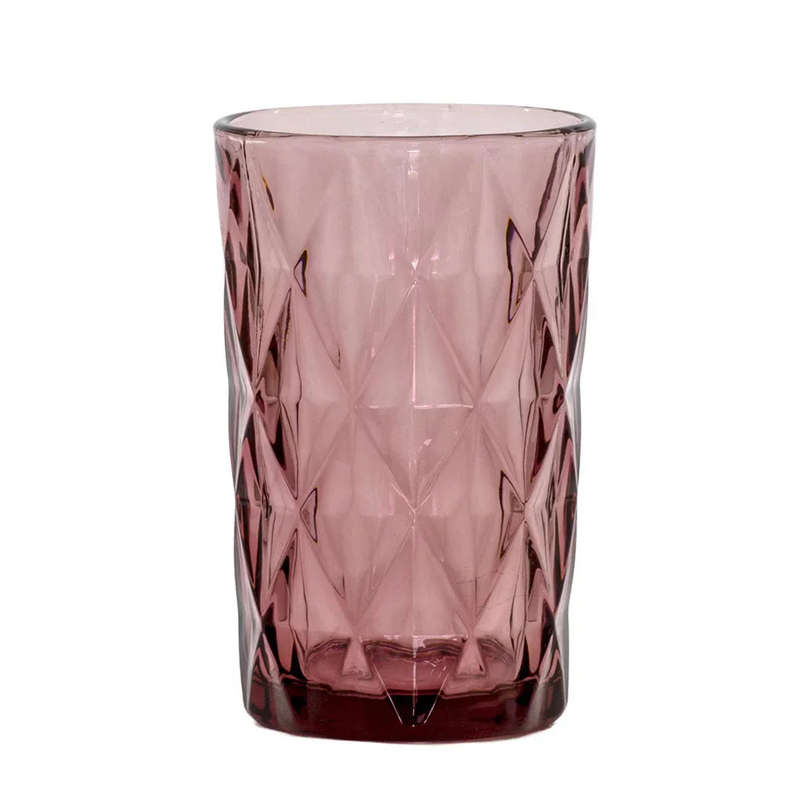 Drinking Glass - Large Diamonds Magenta 340ml