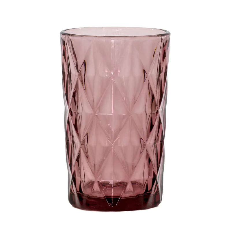 Drinking Glass - Large Diamonds Magenta 340ml
