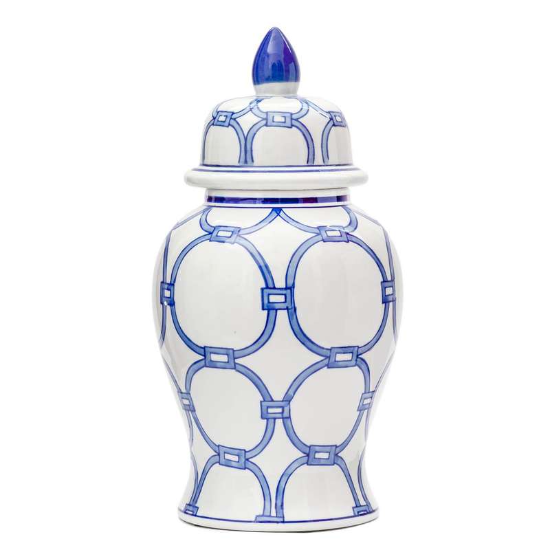 Ginger Jar - Blue & White Circles 37cm